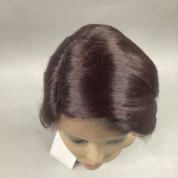 H/H Avanza Short Straight #S1B/112 Black Burgundy 100% Human Hair Blend Full Wig - Picture 3 of 9